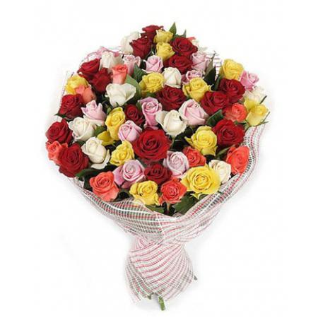 Букет 51 роза «Весенний микс»