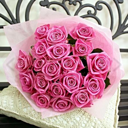 Букет с розами розовыми «Мармелад»