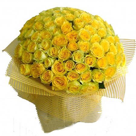 Букет из 101 желтой розы «Илиос»